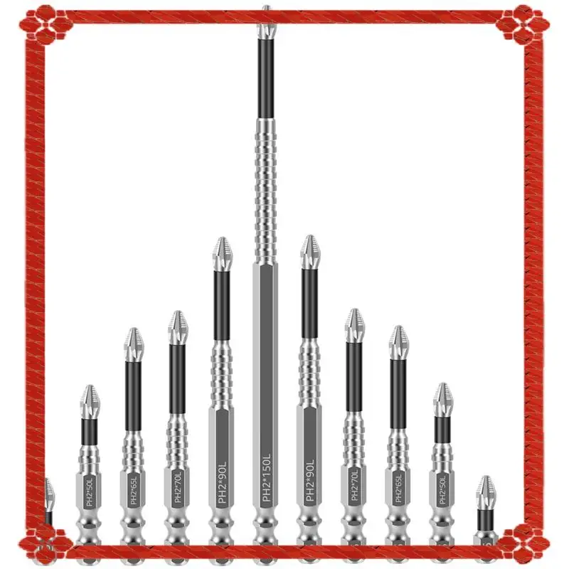 Bor Listrik Pengiriman 24 Jam Kompatibel 11 Buah Set Mata Obeng Dampak K5 Mata Obeng Impact Antiselip Magnetik Teethphillips Cros