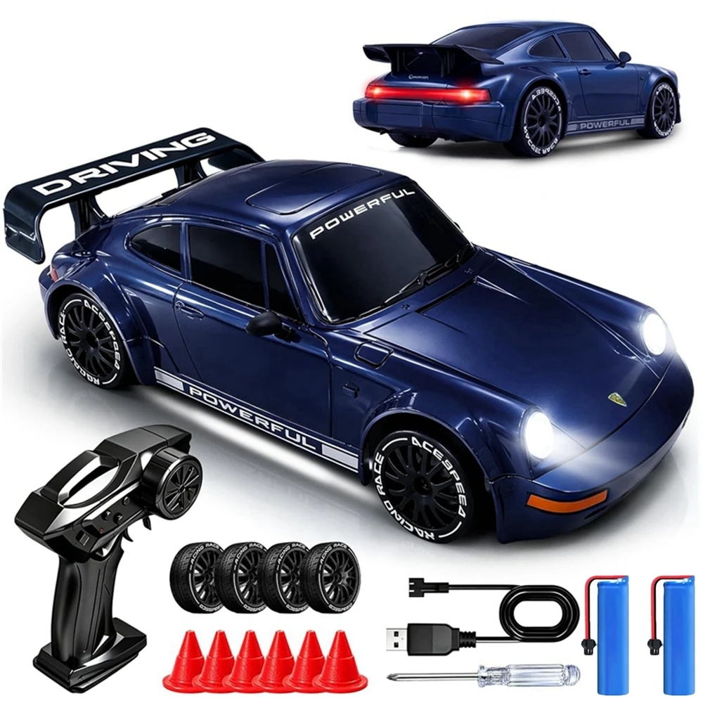 4WD Ferngesteuertes Auto Drift & Offroad 4X4 20KM/H Hochgeschwindigkeits-Rennwagen RC Auto RTR 360 °   Fixed Point Drift-Fahrzeug mit LED-Lichtern
