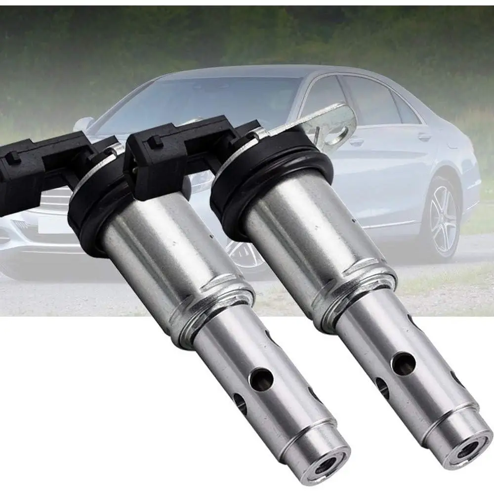 1Set Camshaft Solenoid Valve For BMW 11367585425 11367516293 Silver and black Oil Control Premium Engine Car Accessories