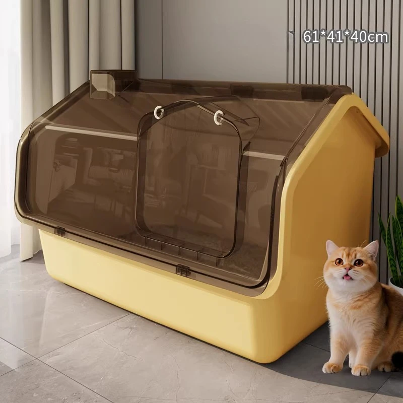 

Extra Large cat Litter Box Accessories Side Entrance Plastic cat Litter Box Closed Training Automatische Kattenbak Pet Products