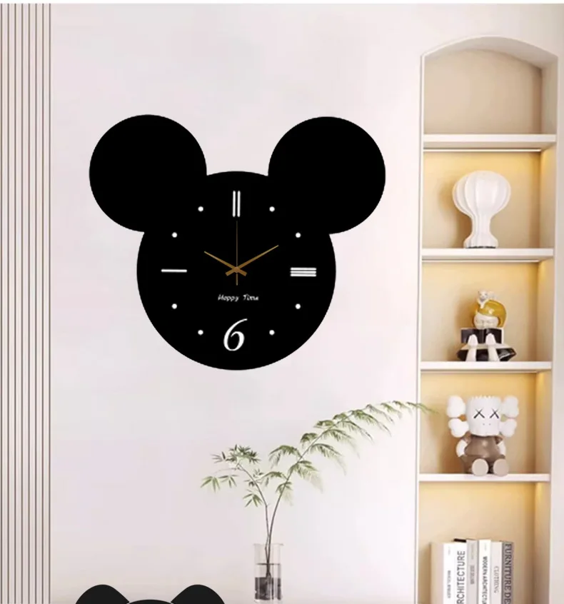 Mickey Watch Reloj De Pared Wall Art Decor Clock Saat Modern Design Living Room Decoration Loudspeaker Mute Watch Wanduhr