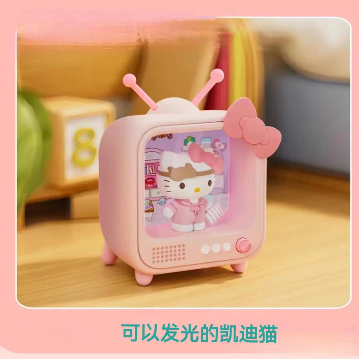 Kawaii Sanrio Charakter TV Kanal Serie Leuchtende Nachtlicht Spielzeug Anime Kuromi Cinnamoroll HelloKitty Mädchen Desktop Ornamente