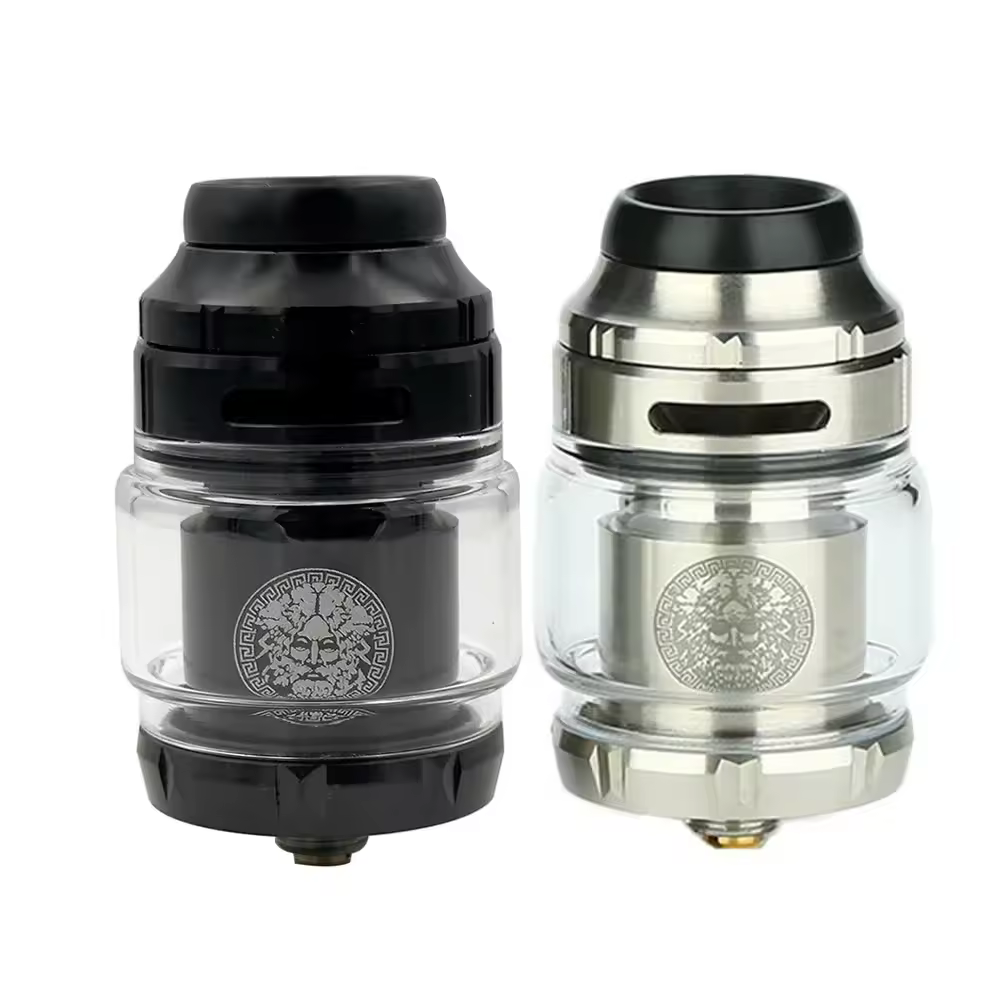 AosVape Singolo Zeus X RTA 25mm Atomizzatore 4.5ml Vetro 810 Delrin Drip Tip Flusso d'aria Serbatoio a tenuta stagna