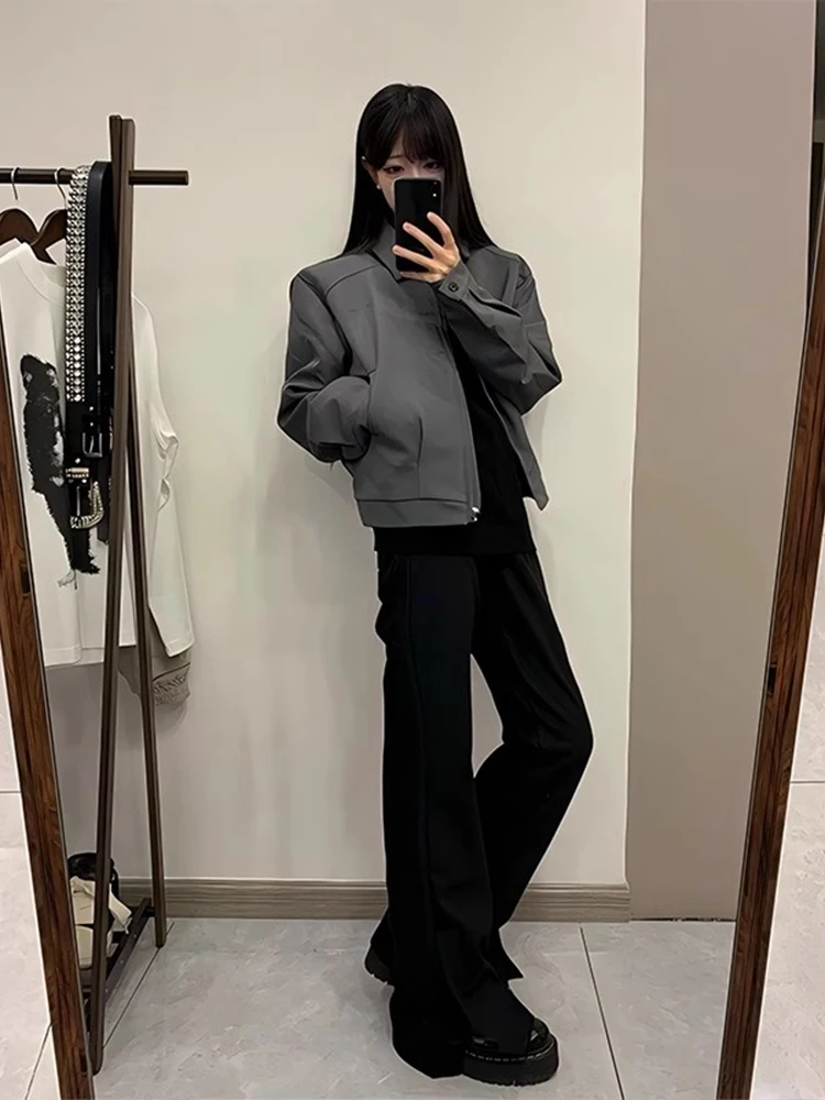 

Утепленная хлопковая куртка-бомбер для мужчин на весну-осень с отложным воротником, для активного отдыха