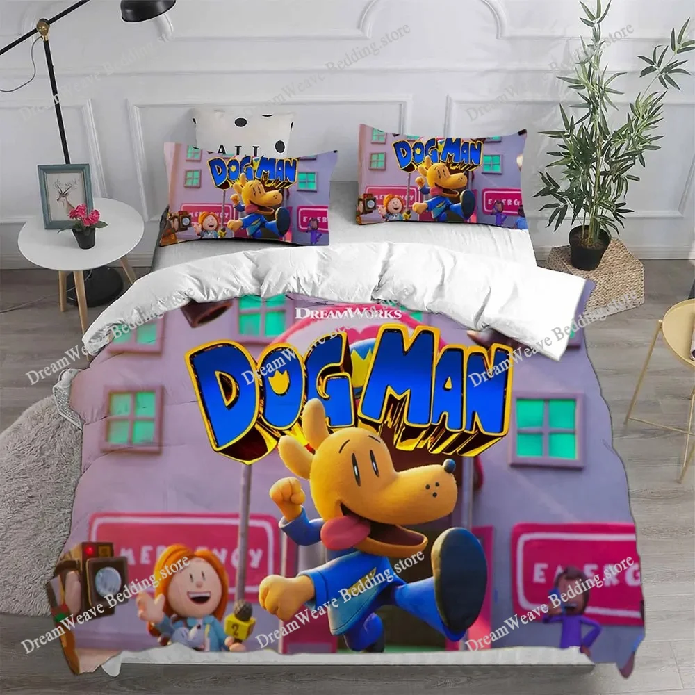 

Anime Dog Man Printed Bedding Sets Quilt Bed Cover Comforter Duvet Cover Pillow Case Teenagers Children's Luxury Gifts