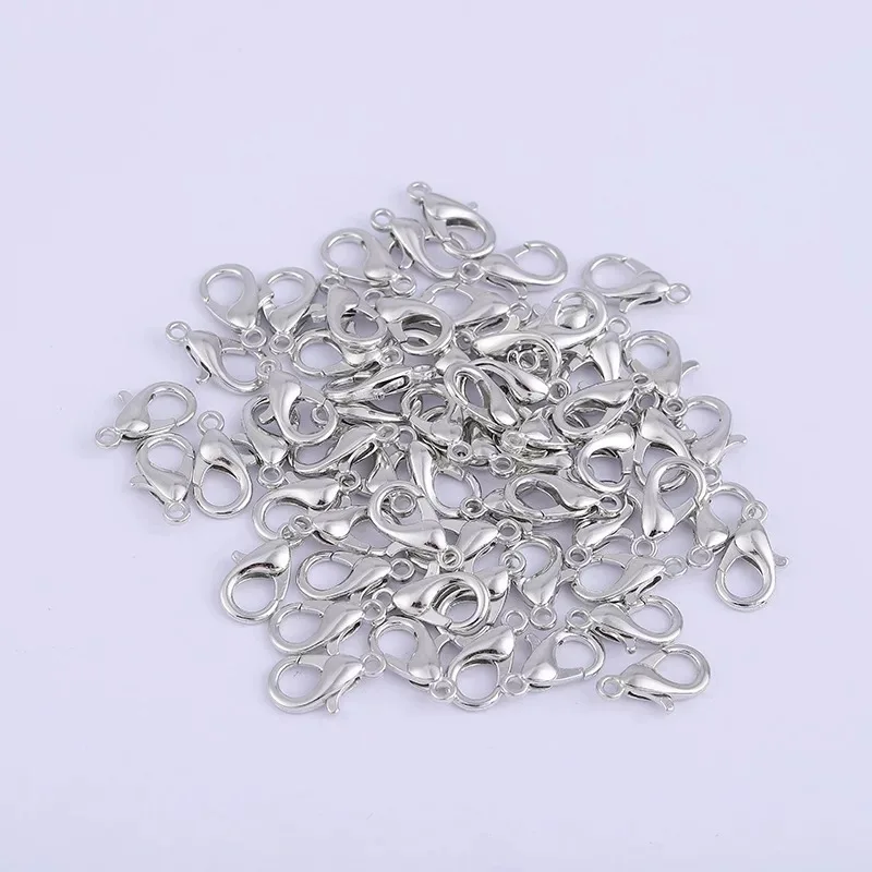 30pcs Lobster Clasp Hooks Plated 7 Size Zinc Alloy For Bracelets Necklaces Making DIY Chain Closure Accessories Finding