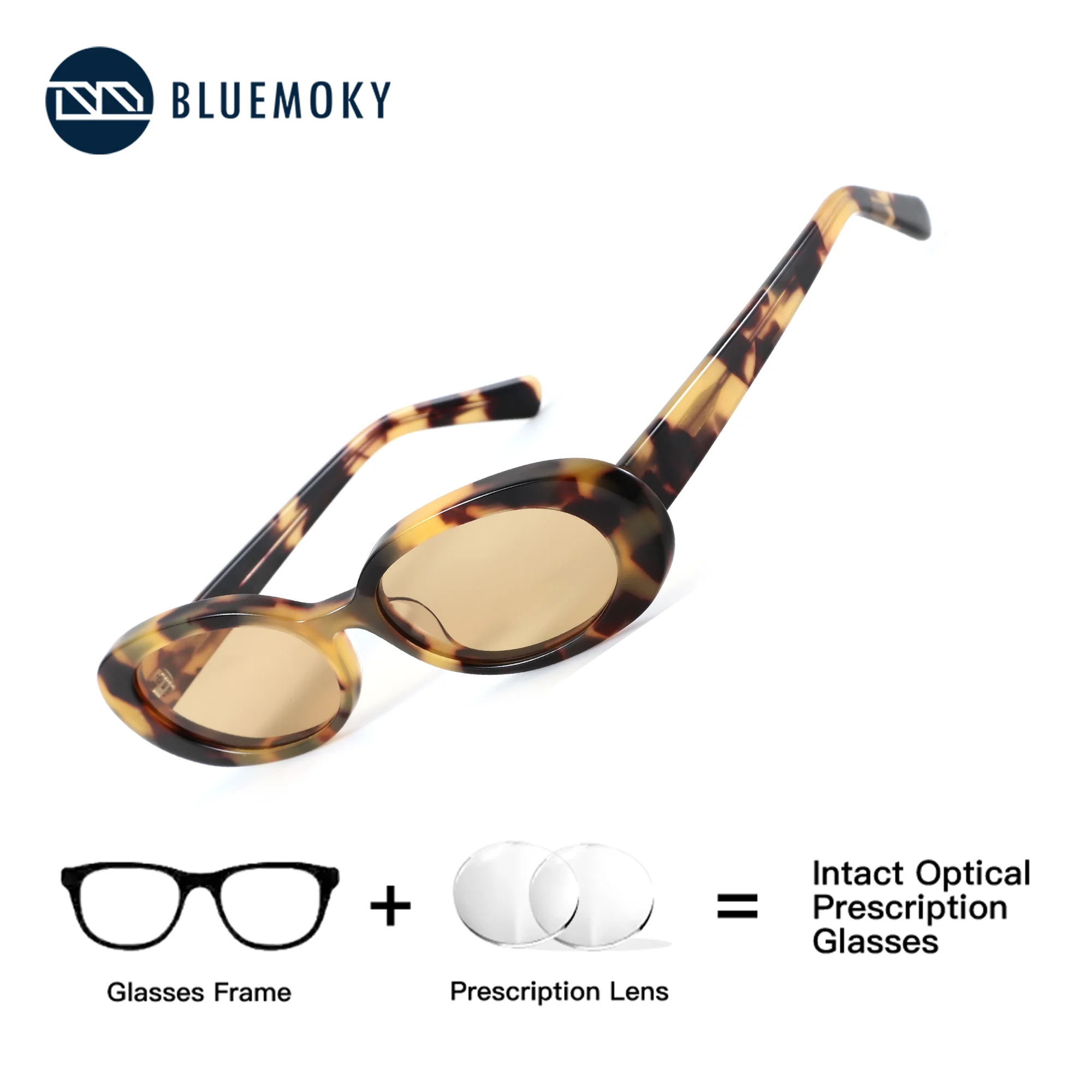 

BLUEMOKY Oval Prescription Acetate Sunglasses Polarized UV400 Protective Eyewear Sun Glasses For Women With Quality Lenses