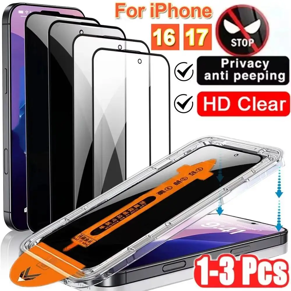 

Oleophobic Coating Privacy Screen Protector For Iphone 17 Air 16 Pro Max 16E Plus HD Tempered Glass Dust-Free Installation