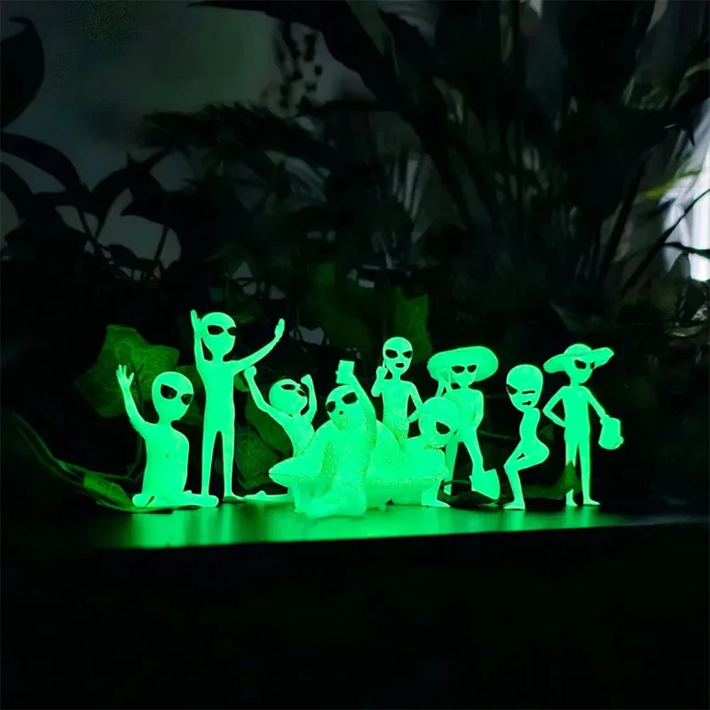 Cute Glowing In The Dark Plant Accessory Alien Planter Stylish Decorative Crafts For Living Rooms Yard Action Figure Home Decor