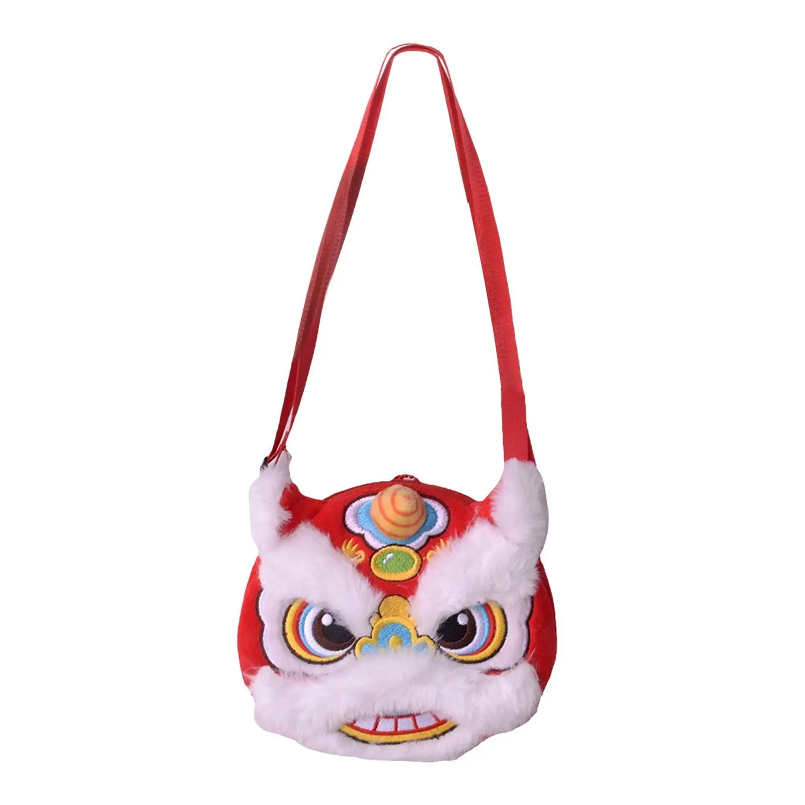 Lunar Year Handbag Portable Crossbody Purse Versatile Fashion Plush Kids Wallet for Festivals Travel Party Holidays Outdoor