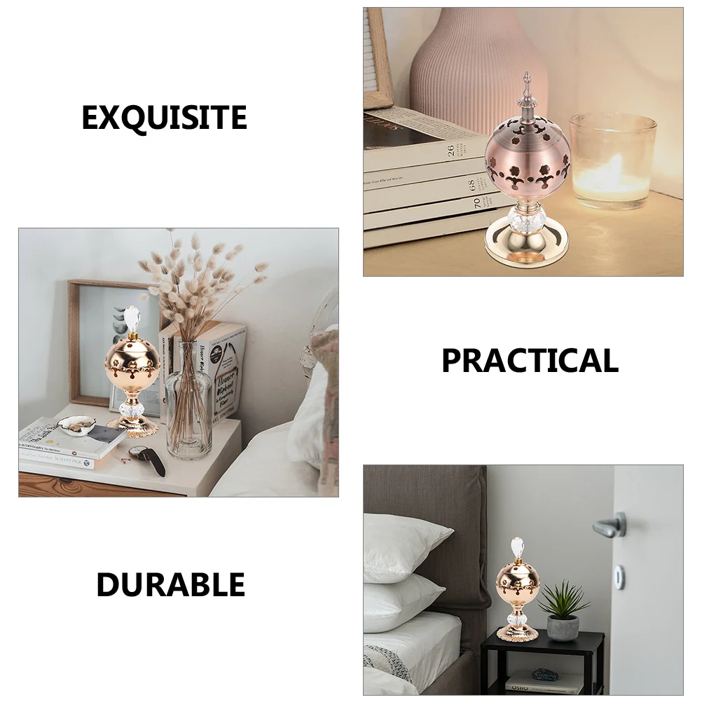 

2pcs European Style Metal Holder Hollow Design Home Decoration Room Decor Table Centerpiece Incense Burner Tea Light