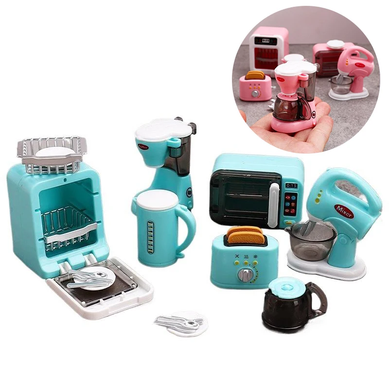1Set 1:6/1:12 Dollhouse Miniature Plastic Coffee Machine Egg Beater Home Appliances Decor Toy For Kids Doll House Accessories