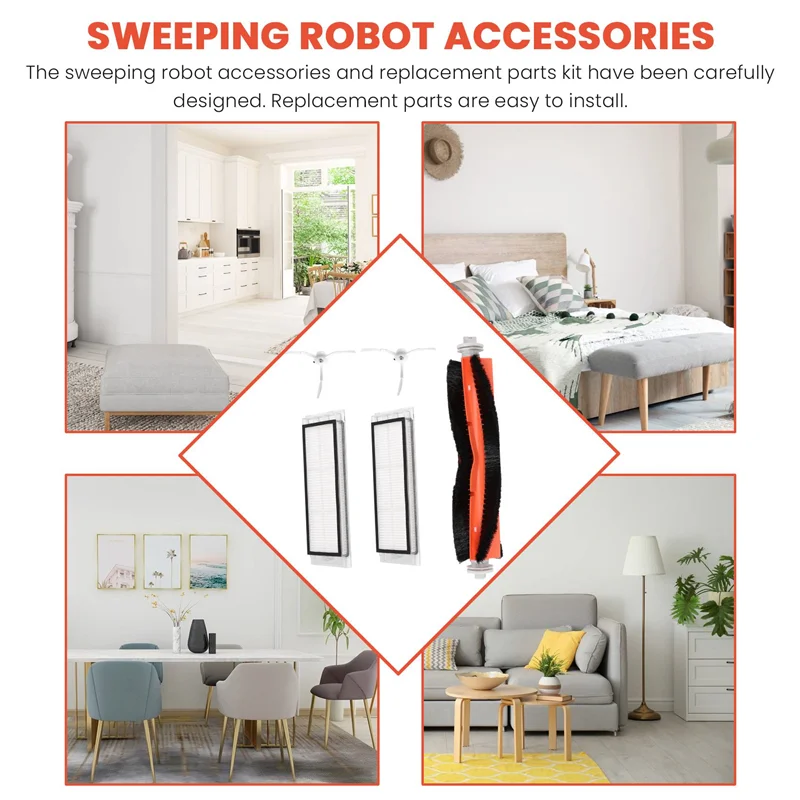 

A65Z HEPA-фильтр Основная щетка Боковая щетка для Xiaomi 1S Roborock S6 S5 MAX S60 S65 S5 S50 E25 E35 Вакуумные детали Аксессуары