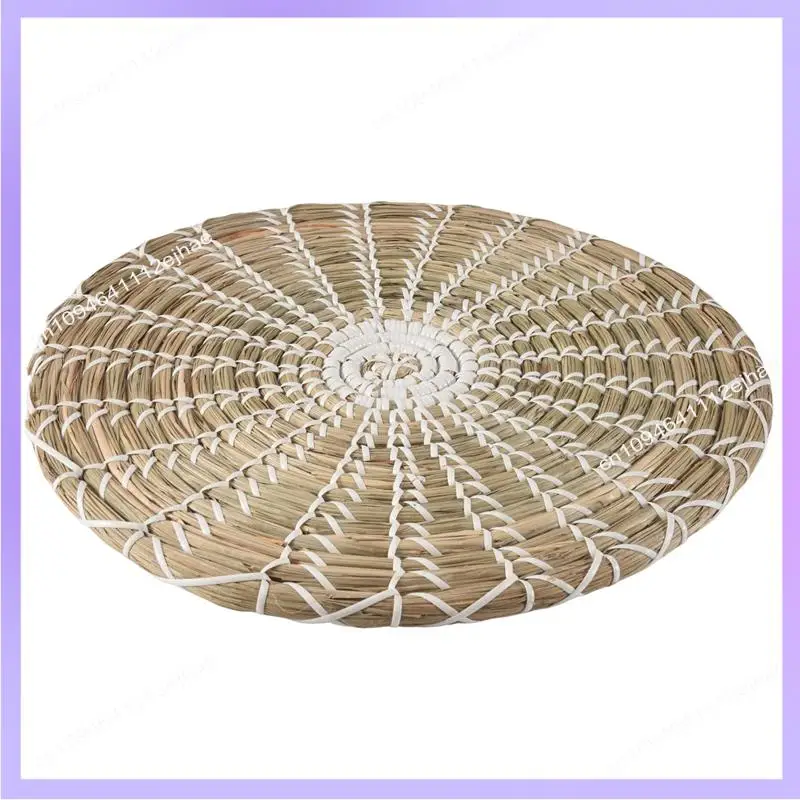 N83R Handgefertigter hängender Wandkorb-Dekor (3er-Set) runder gewebter Korb, Boho-Heimdekor-Tabletts für Schlafzimmer, Küche, Wohnzimmer