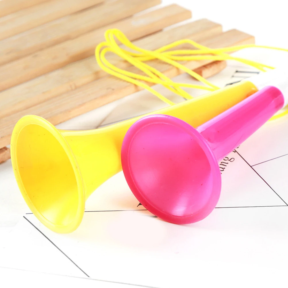 

12pcs Plastic Trumpet Cheering Horns Loud Air Noisemakers For Football Sports Events Fans Cheering Props Team Sports