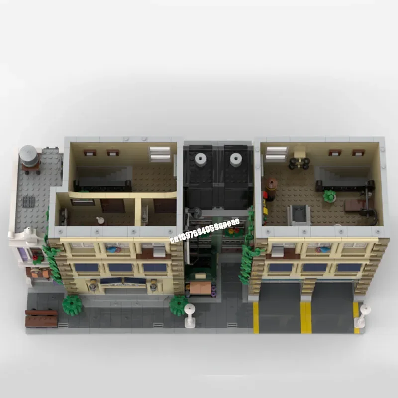Nieuwe 5321 Stuks Stad Hot Selling Street View Moc Modulaire Politiebureau Model Custom Puzzel Creatieve Ideeën Kinderen Speelgoed Verjaardagscadeau
