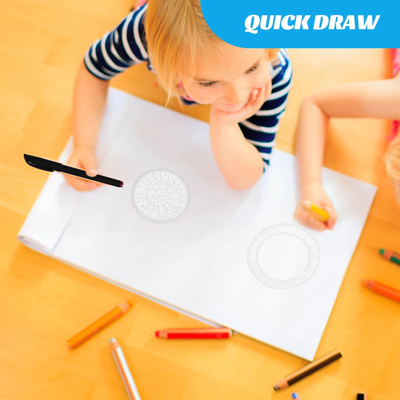 

Wanhua Ruler Set Rotatable Drawing Toy Interlocking Gears Wheels Accessories Geometric Drafting Tools Educational Puzzle Safe