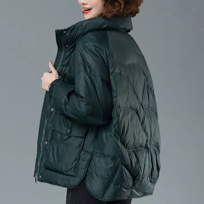 

Lightweight Thickened down Cotton Jacket Short Casual Style Women's Winter Fashionable Outerwear Loose Fit Warm Coat