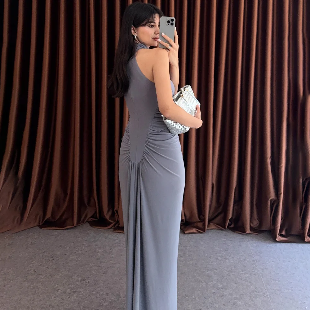 Apprabant 女性秋の新マキシドレスシャーリングボタンノースリーブボディコンタンクエレガントなセクシーなスリム衣装オフィスイブニングパーティーウェア