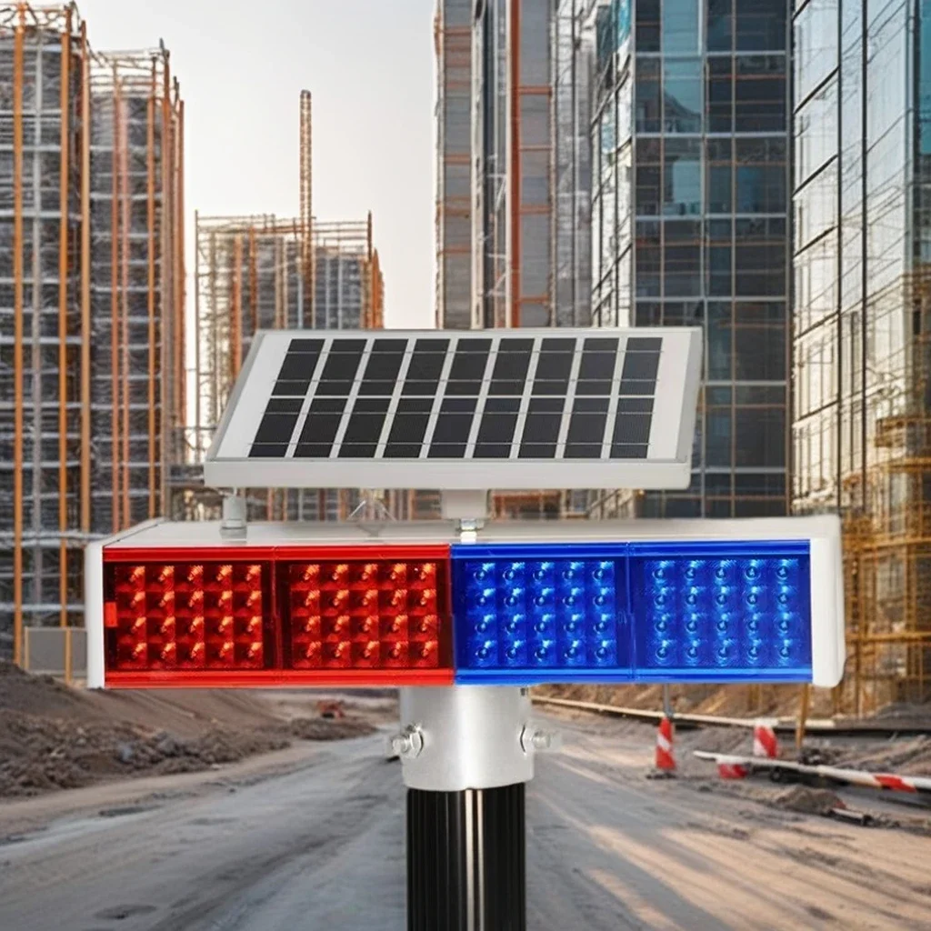 Solar Rechargeable Light Emitting Diode Emergency Strobe Light Fast Flash Traffic Warning
