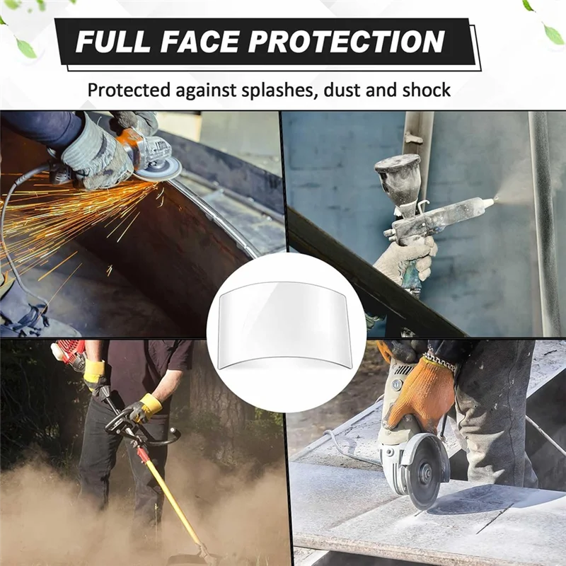 แผ่นปิดหน้าแบบถอดได้สำหรับงานพ่นทราย 10 ชิ้น ทำจากพลาสติก PC สำหรับงานพ่นสี ปัดฝุ่น และขัด