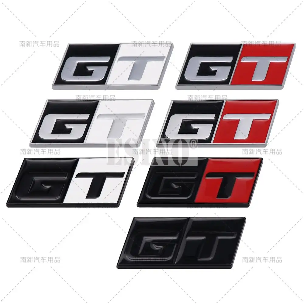 Car Styling 3D GT Sport Metal Zinc Alloy RearTrunk Fender Adhesive Badge Body Tailgate Displaceme Decorative Emblem