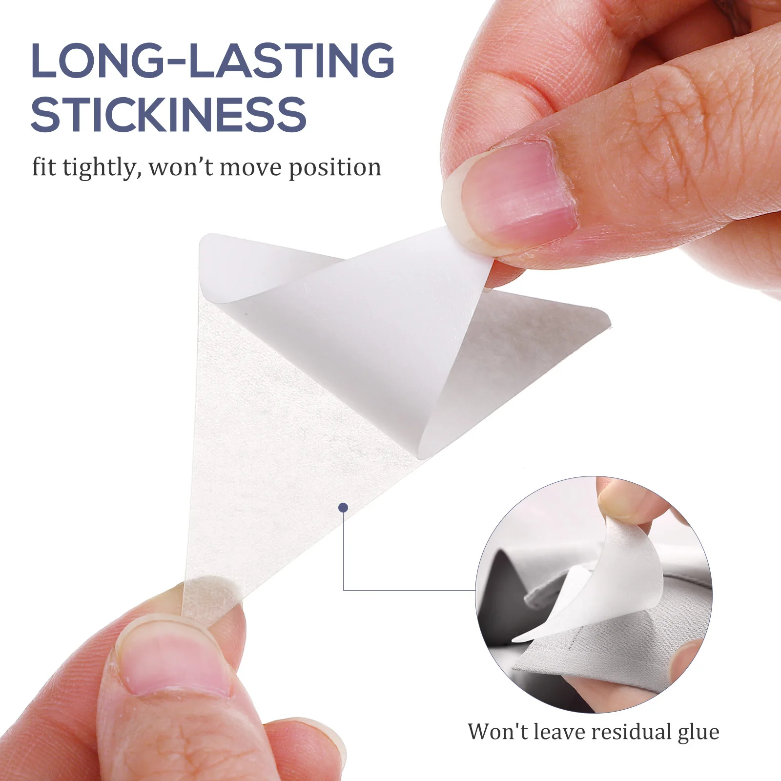 60 szt. Podpórki do kołnierzyków koszul, przezroczyste, trójkątne, samoprzylepne, do męskiej i damskiej odzieży formalnej, biznesowej.