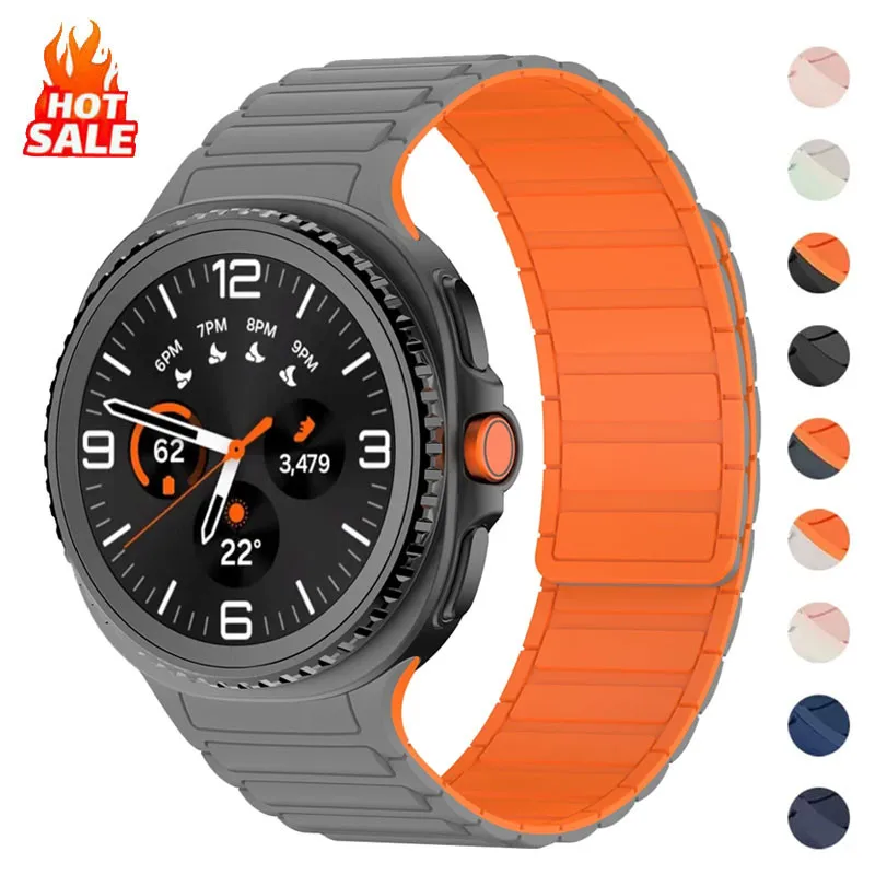 Keine Lücken Magnetband für Samsung Galaxy Watch 8 Classic/8 44/40 mm 46 mm Silikon-Schlaufenarmband für Galaxy Watch8 Correa Zubehör