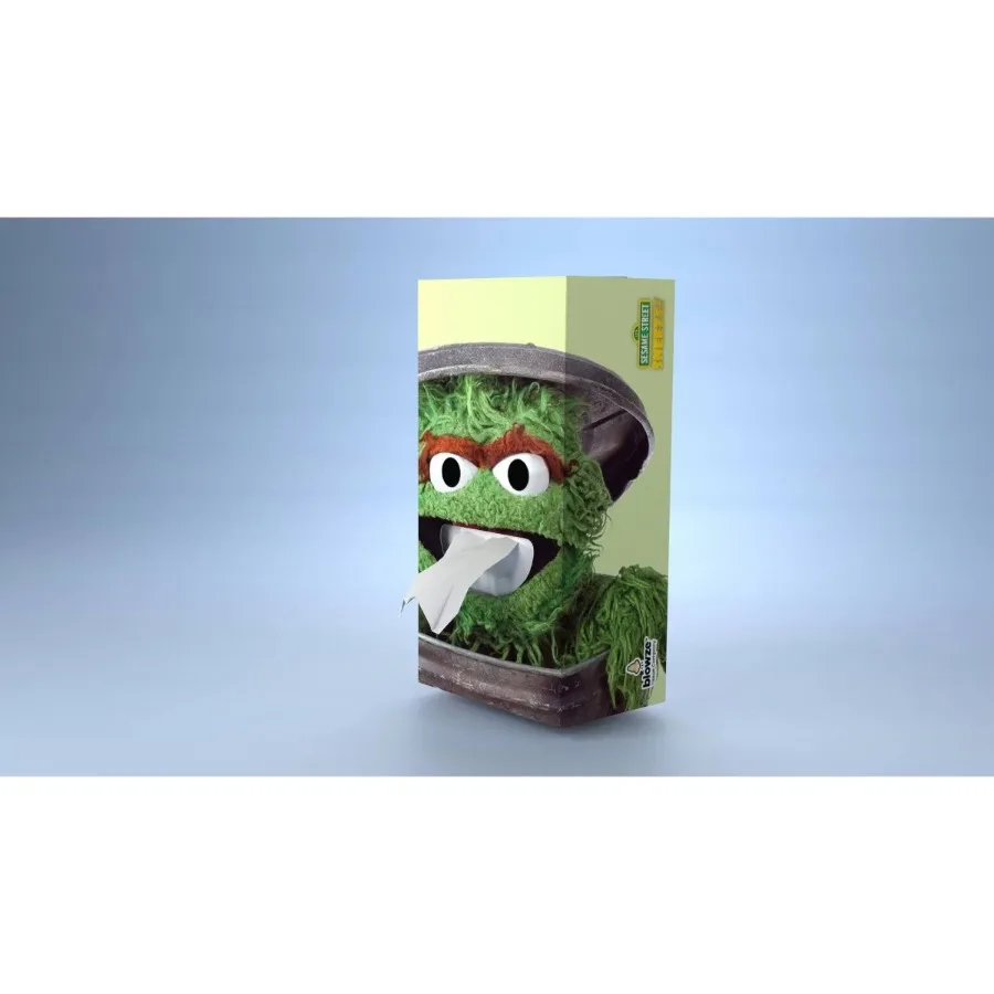 Sesame Street Sneeze Oscar Facial Tissues, 124 Count, Cute Cartoon Printed Disposable Face Tissues for Kids and Family Daily Use