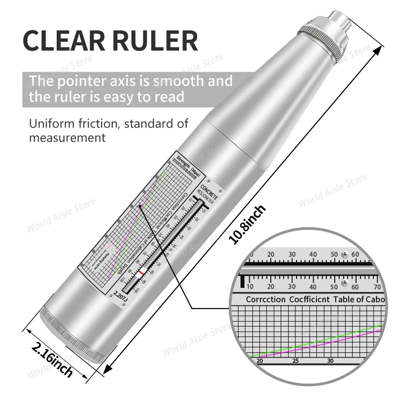 Concrete Rebound Hammer Tester ZC3-A Resiliometer Hammer Test Meter Tool 10-60Mpa