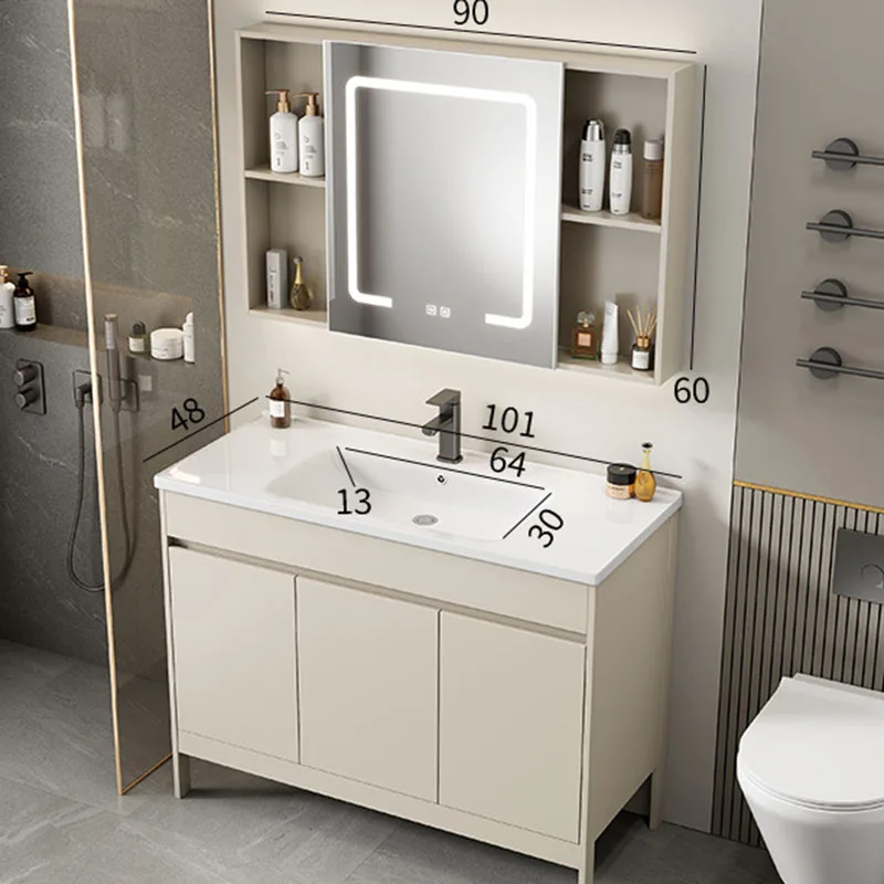 

Modern Bathroom Cabinet Space Aluminum Compact Wine Integrated Ceramic Double Organizer Ergonomic Vestidores Trendy Furniture