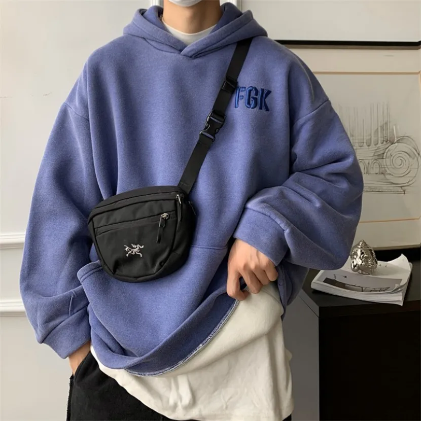 

Мужская теплая толстовка оверсайз на флисовой подкладке, повседневная верхняя одежда для молодежи, модный плотный свитшот, удобный для весны и осени