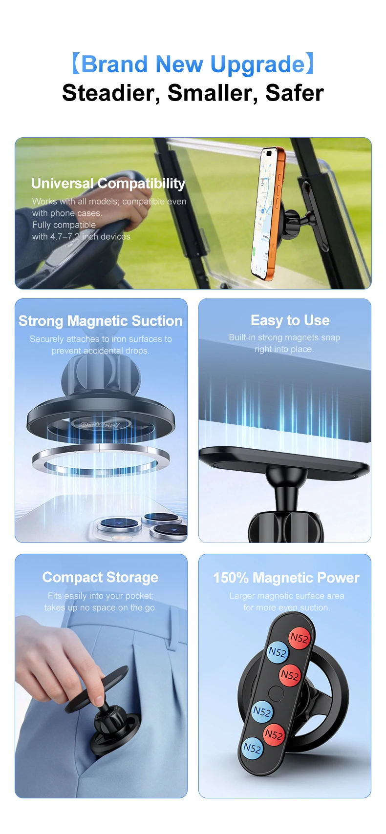 Magnetischer Telefonhalter & Zubehör für MagSafe Gym, Verstellbarer Magnet, Stoßfester Ständer für Auto-Handys, kompatibel mit iPhone Pro und Samsung – Detail 2