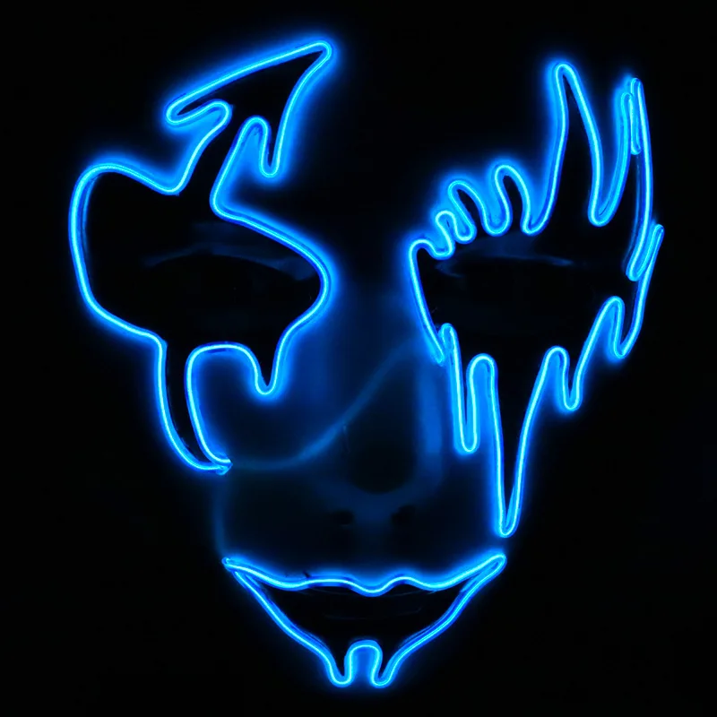 Street dance Horror LED Mask Ghost Walk Dance Grimace Halloween Cold Light Horror Mask Masquerade will be makeup night