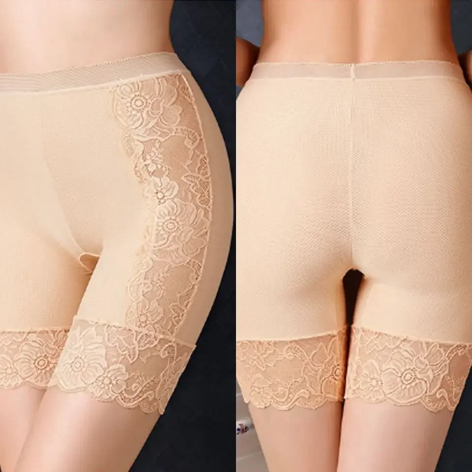 

Lace Safety Short Pants Fashion Seamless Plus Size High-waisted Leggings Hollow Out Anti Chafing Under Skirt Boxers Woman
