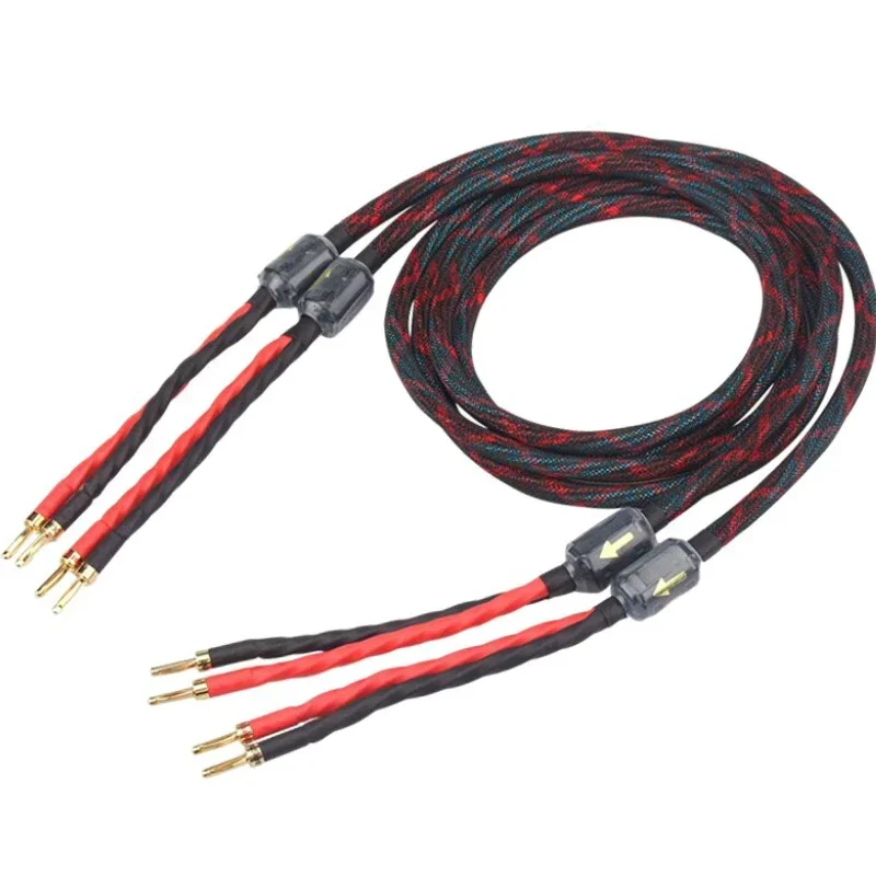 

Pair HiFi Audio Speaker Wire Banana Plug 4N Oxygen-free Copper Antique Amplifier Horn Cable