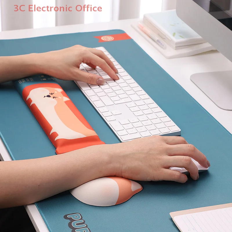 Comfort Office Gear: Shiba Inu Silicone Wrist Rest for Men and Women, Ideal for Keyboard and Mouse