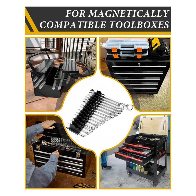 Organizador de llaves magnéticas TOP 40X para caja de herramientas, adecuado para 20 llaves, organizador de llaves es perfecto para garaje A