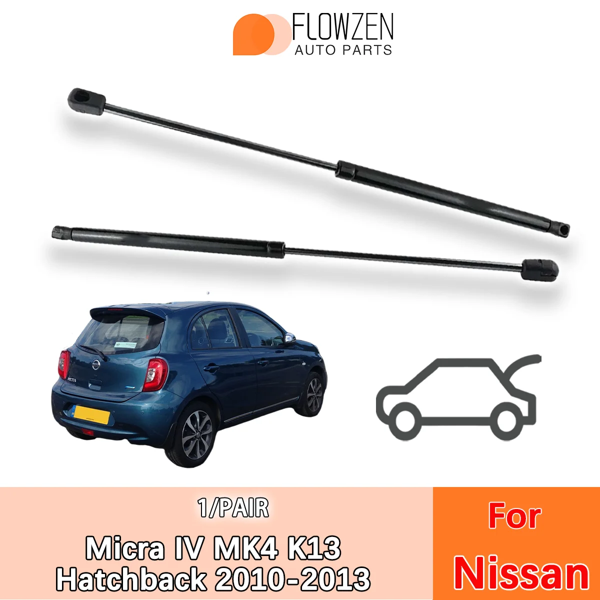 Stamm Gasdruckfedern Frühling Bar Für Nissan Micra IV MK4 K13 Fließheck 2010-2013 OE 904501HB0A Hinten Federbein druck Stange