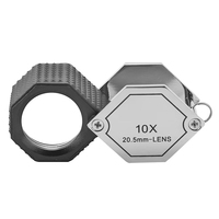 ABKP-New 10X Jewelery Loupe Hexagonal Portable Foldable Pocket Magnifier 20.5Mm Len Optical Magnifying Glass