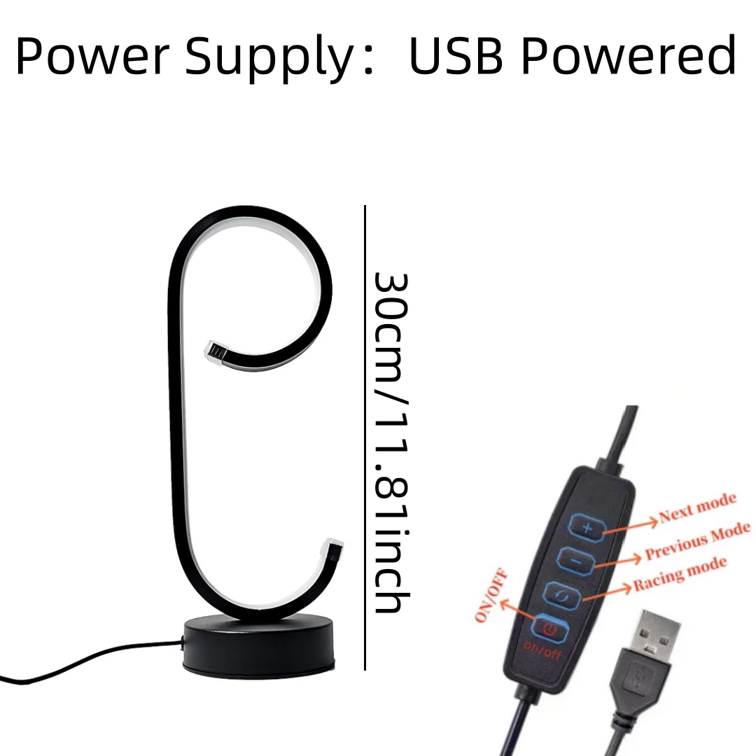 A creative modern table lamp for the desktop. It can be adjusted and switched among 36 modes via USB. It is suitable for bedroom