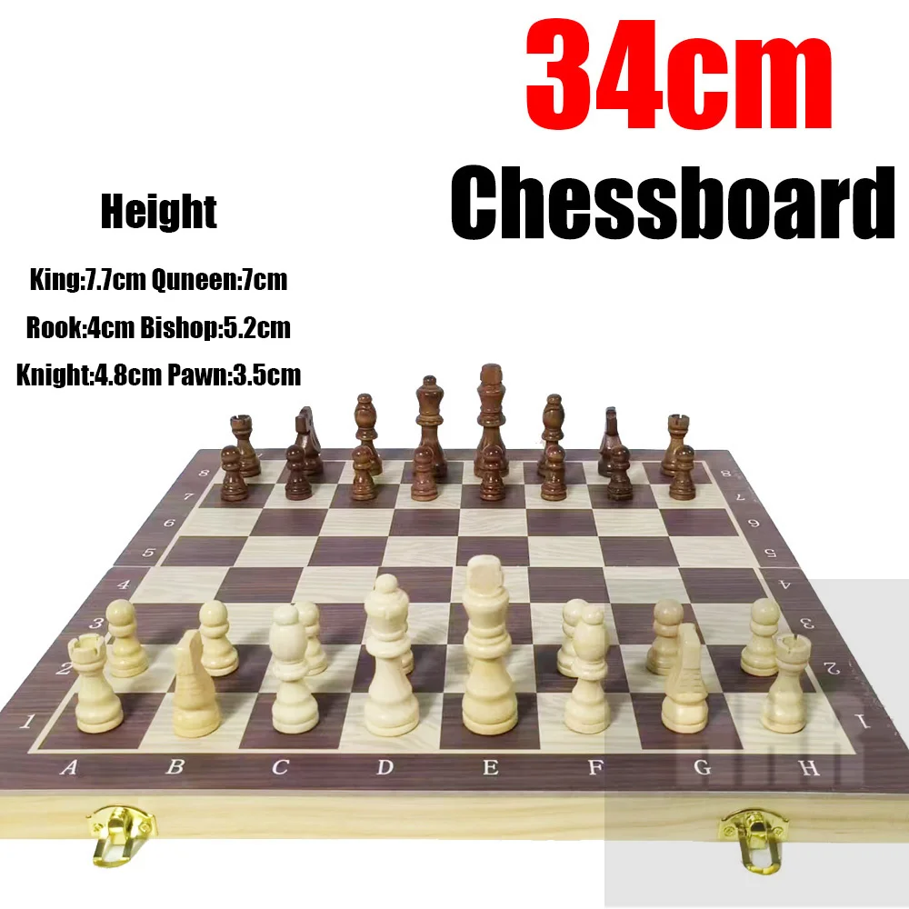 

Magnetic Wooden Folding Large Board, Chess Set Pieces, Interior Travel Board, Family Party Game, Table Storage, Portable Set, Ki