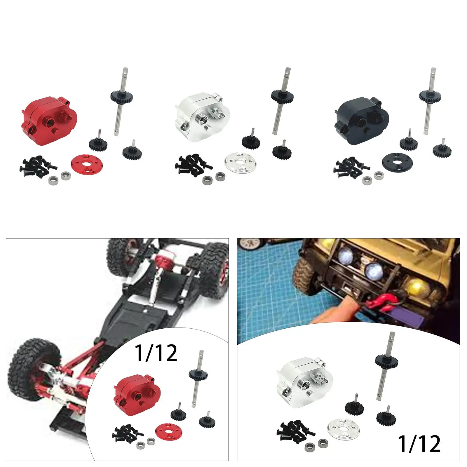 1/12 Schaal Wave Box Eenvoudig te Installeren Auto Model Vervangingen Onderdelen met Lager Center Versnellingsbak voor MN168 MN82 LC79 MN98 Hobby Auto