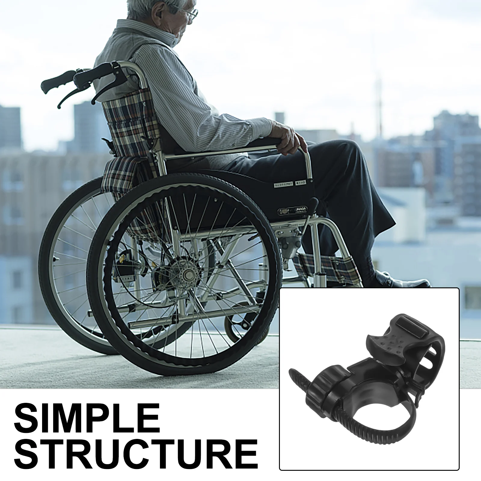 2 Pcs Walking Stick Crutches Wheelchair Holder Cane Organizers for Rubber Elder