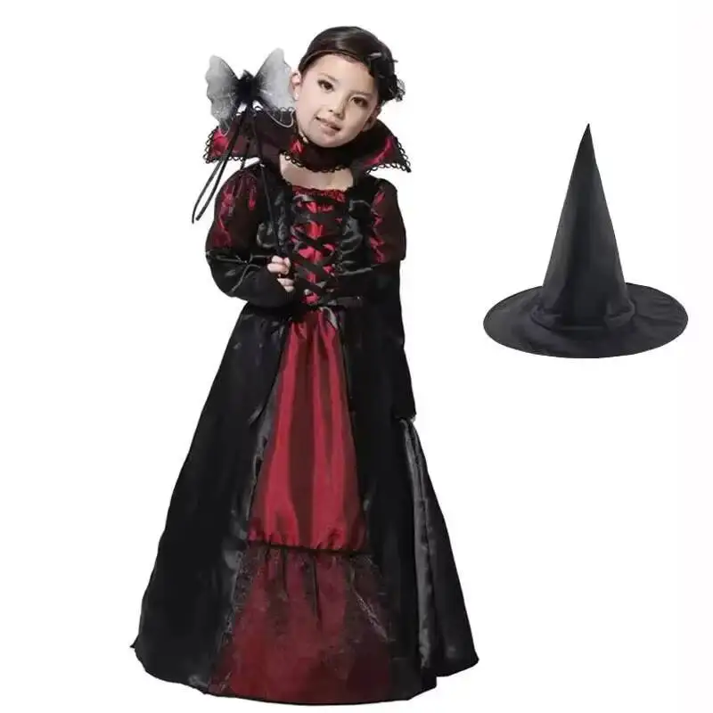 

Girls Vampira Vampire Deluxe Victorian Vampiress Gothic Costumes Halloween Carnival Party Fancy Dress Scary Costume