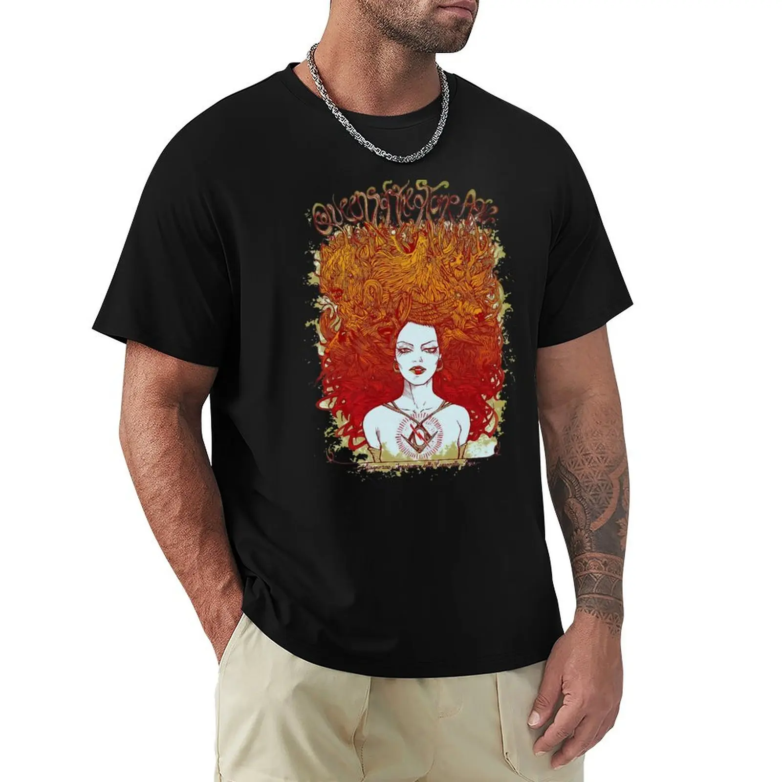 Queens of the Stone Age ,queens of the stone age T-Shirt Classic Print Short Sleeve Shirt