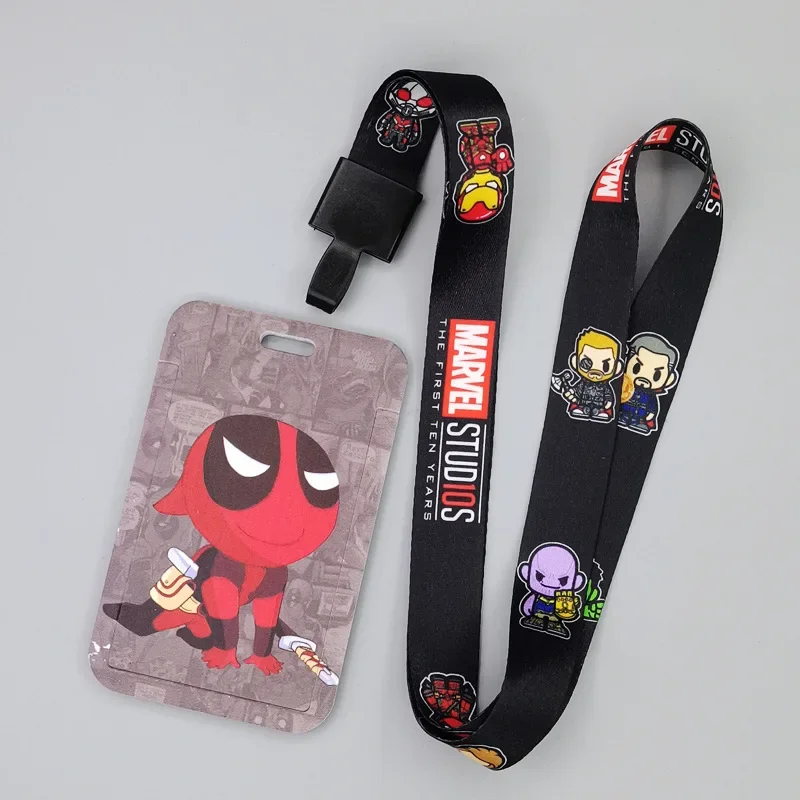 Disney Spider Man Card Holder Cartoon Keychain Pendant Student Campus Wear Neck Student Badge Card Protector for Kids Gift