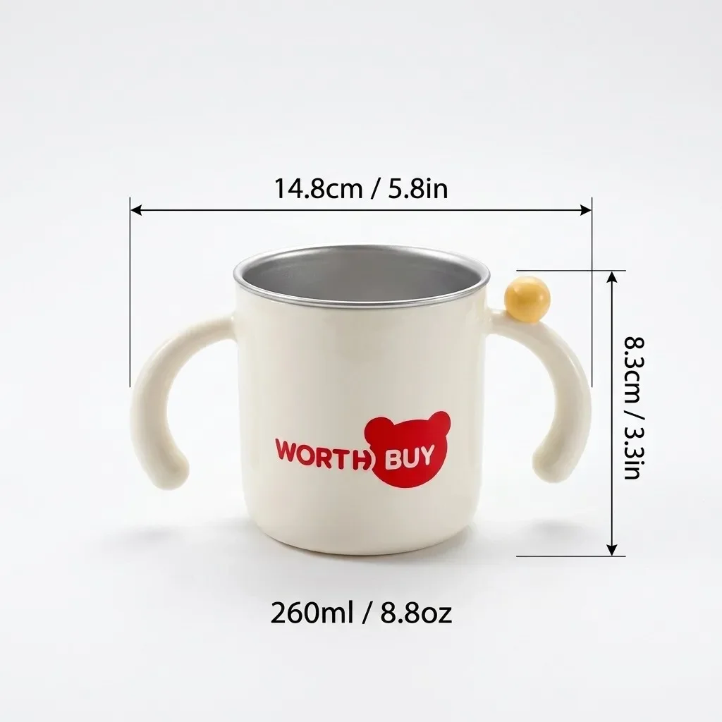 Badkamer Tumbler Gorgelbeker 316 RVS Afneembare Kunststof Mok Anti-verbrandingshandgreep Draagbare Tandenborstelhouder Wasbeker