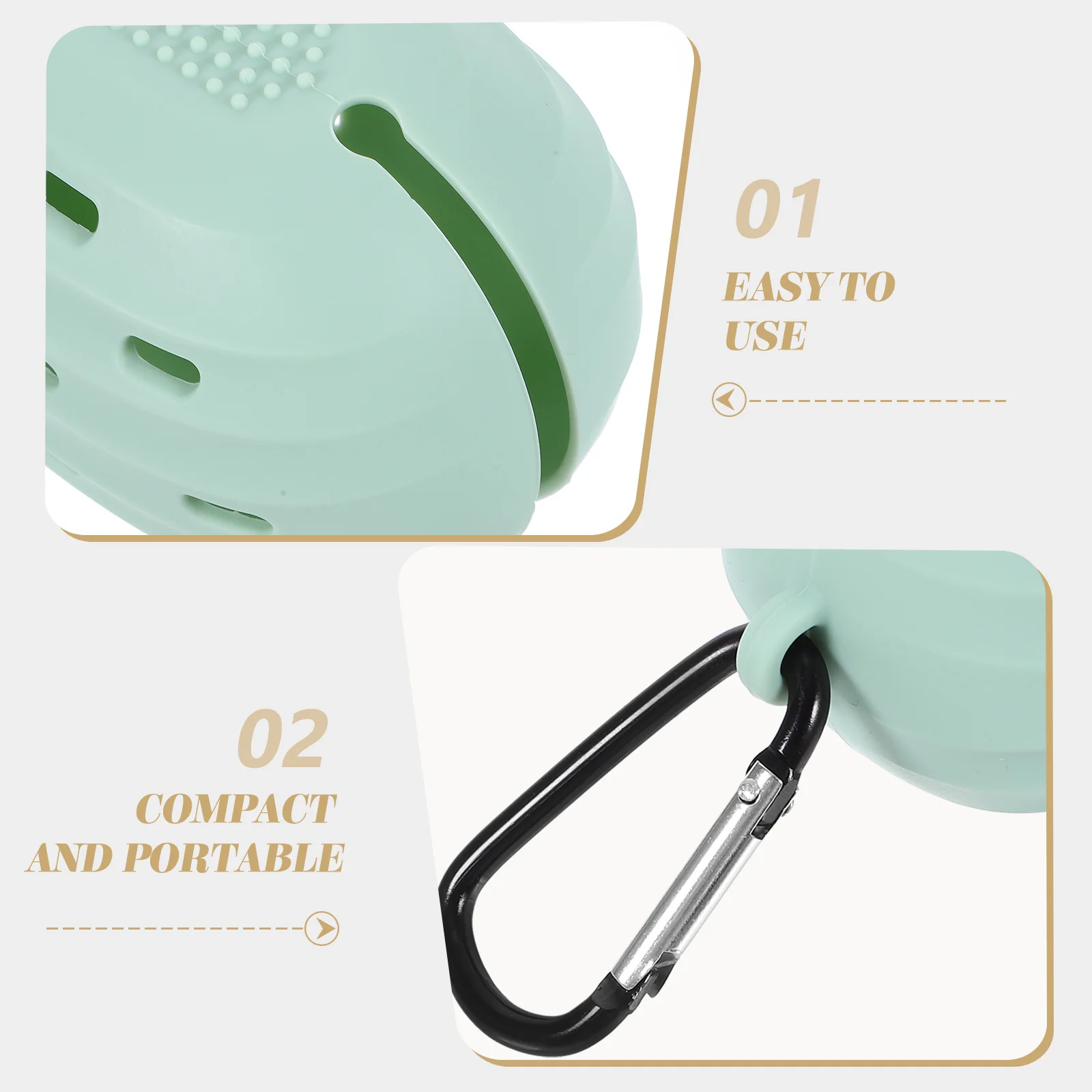 صندوق تخزين إسفنجة المكياج، مادة السيليكون المقاومة للتشوه، شكل عصري، لمسة نهائية ناعمة، بدون نتوءات، مثالية للسفر