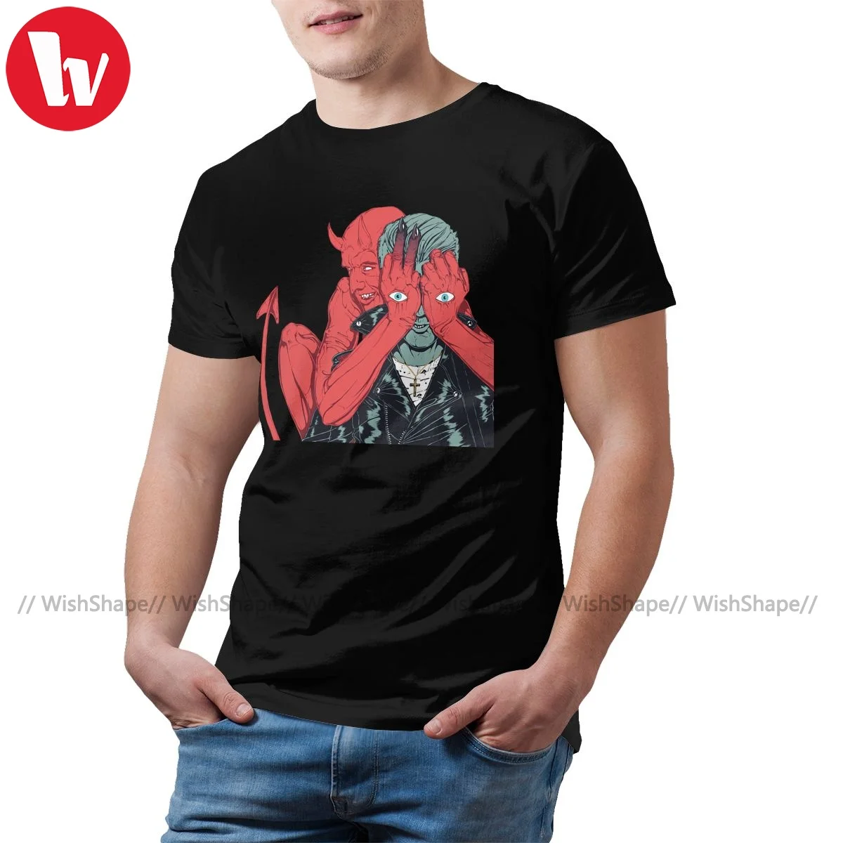 

Футболка Queens Of The Stone Age, забавная хлопковая уличная футболка с короткими рукавами и графическим рисунком, мужская футболка больших размеров